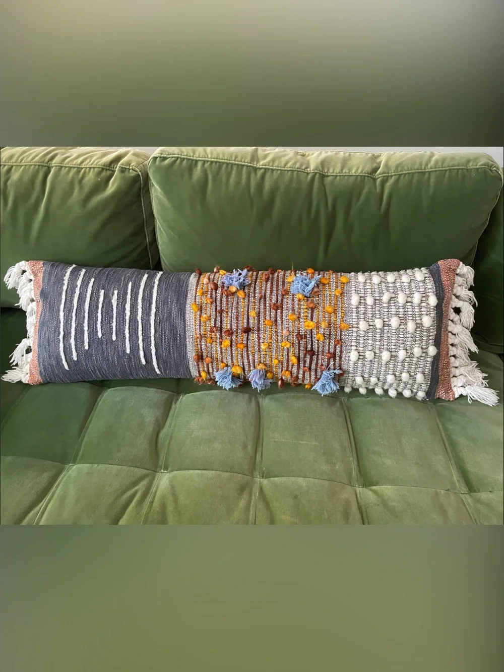 RARE Anthropologie x All Roads Long Boho Lumbar Body Pillow